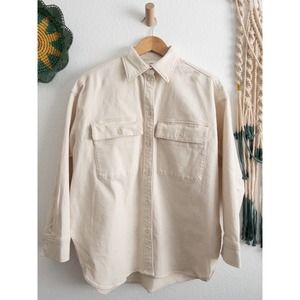 H&M Button Down Shirt Jacket Shacket